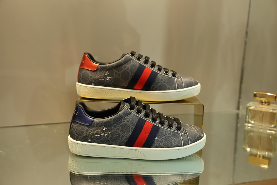 グッチ GGスプリーム ウェブストライプ タイガー スニーカー ブラック shoes306 - 画像 (6)