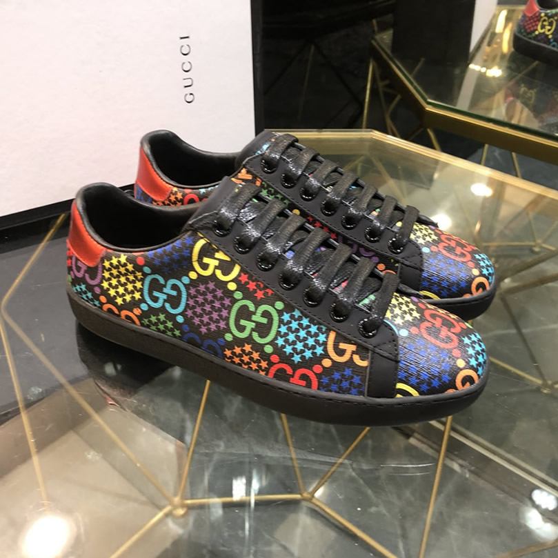 グッチ GGサイケデリック プリント キャンバス スニーカー マルチカラー shoes307 - 画像 (3)