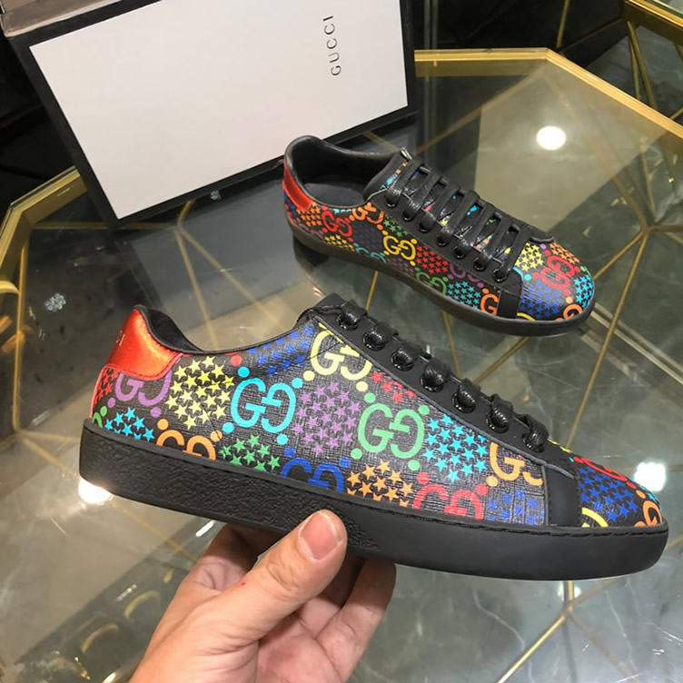グッチ GGサイケデリック プリント キャンバス スニーカー マルチカラー shoes307 - 画像 (4)