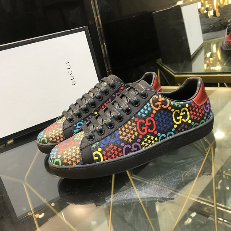 グッチ GGサイケデリック プリント キャンバス スニーカー マルチカラー shoes307 - 画像 (5)