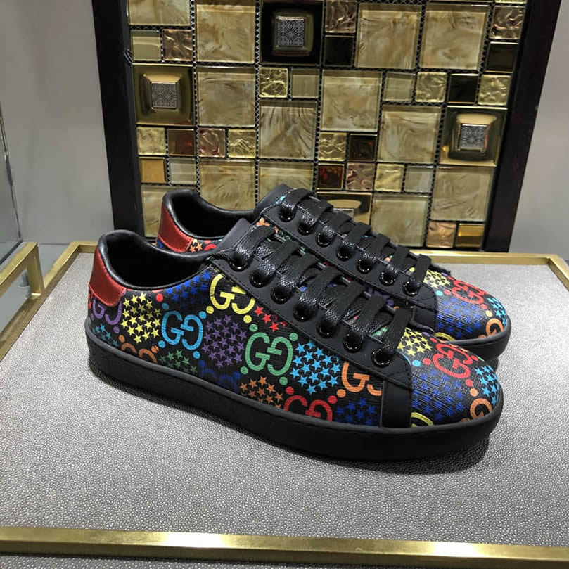 グッチ GGサイケデリック プリント キャンバス スニーカー マルチカラー shoes307 - 画像 (6)