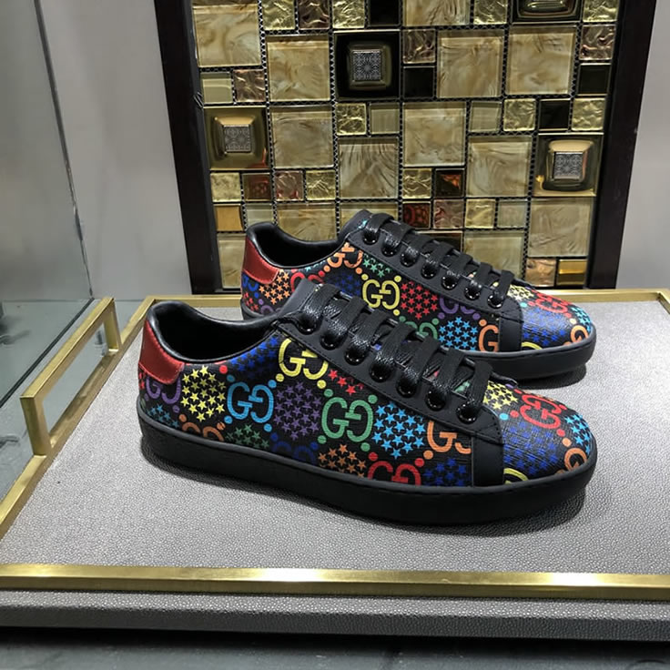グッチ GGサイケデリック プリント キャンバス スニーカー マルチカラー shoes307 - 画像 (7)