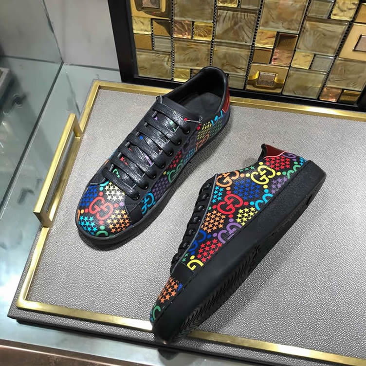 グッチ GGサイケデリック プリント キャンバス スニーカー マルチカラー shoes307 - 画像 (8)