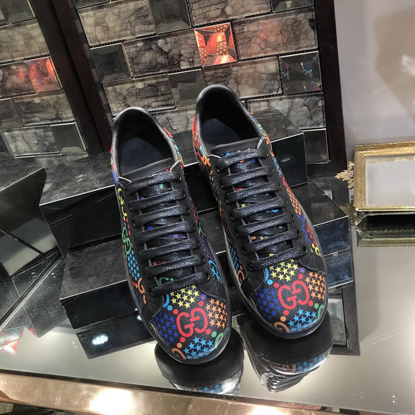グッチ GGサイケデリック プリント キャンバス スニーカー マルチカラー shoes307 - 画像 (9)
