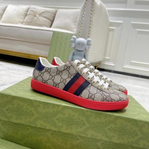 グッチ GGスプリーム ウェブストライプ レッドソール スニーカー マルチカラー shoes312