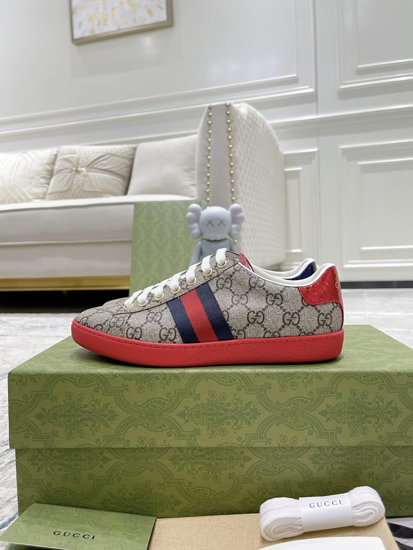 グッチ GGスプリーム ウェブストライプ レッドソール スニーカー マルチカラー shoes312 - 画像 (2)