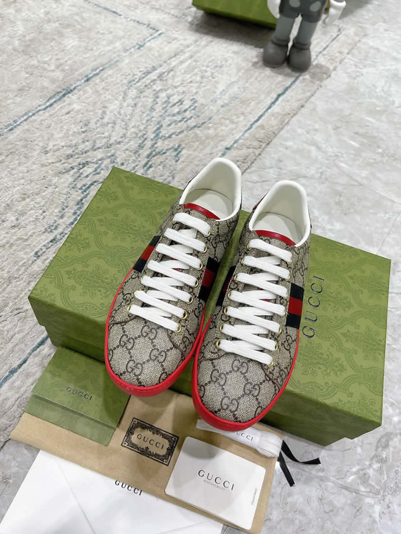 グッチ GGスプリーム ウェブストライプ レッドソール スニーカー マルチカラー shoes312 - 画像 (3)