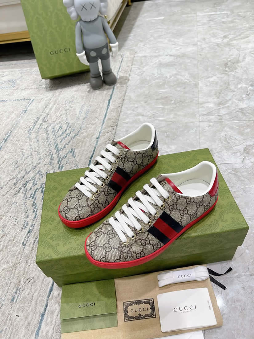 グッチ GGスプリーム ウェブストライプ レッドソール スニーカー マルチカラー shoes312 - 画像 (6)