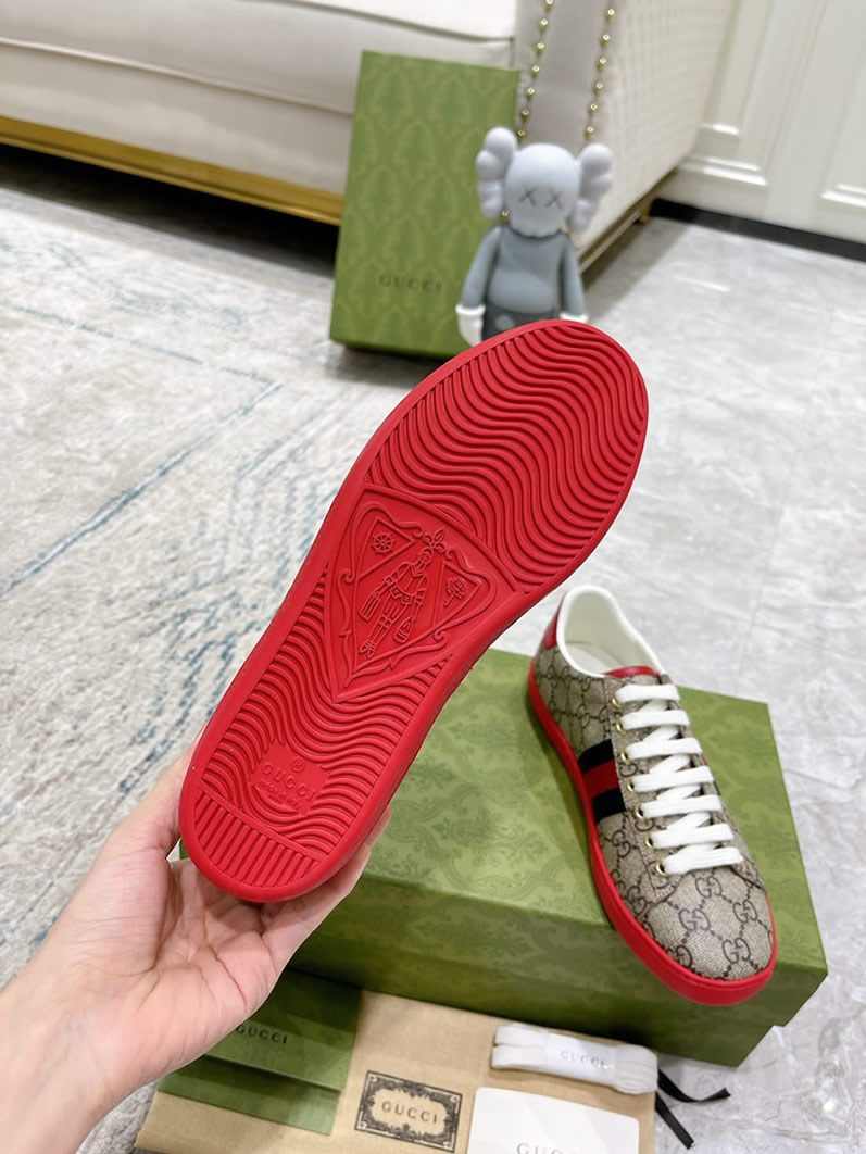 グッチ GGスプリーム ウェブストライプ レッドソール スニーカー マルチカラー shoes312 - 画像 (9)