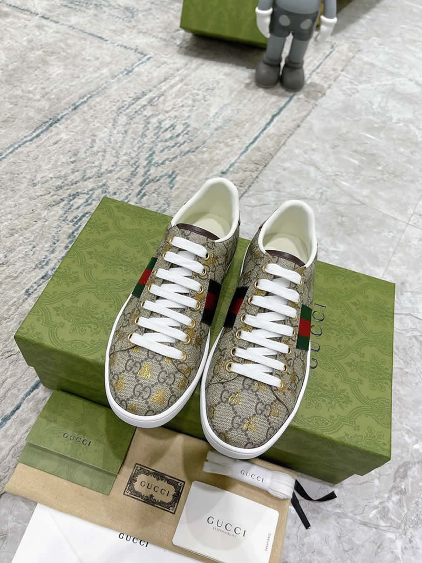 グッチ GGスプリーム ハチ プリント ウェブストライプ スニーカー マルチカラー shoes313 - 画像 (2)