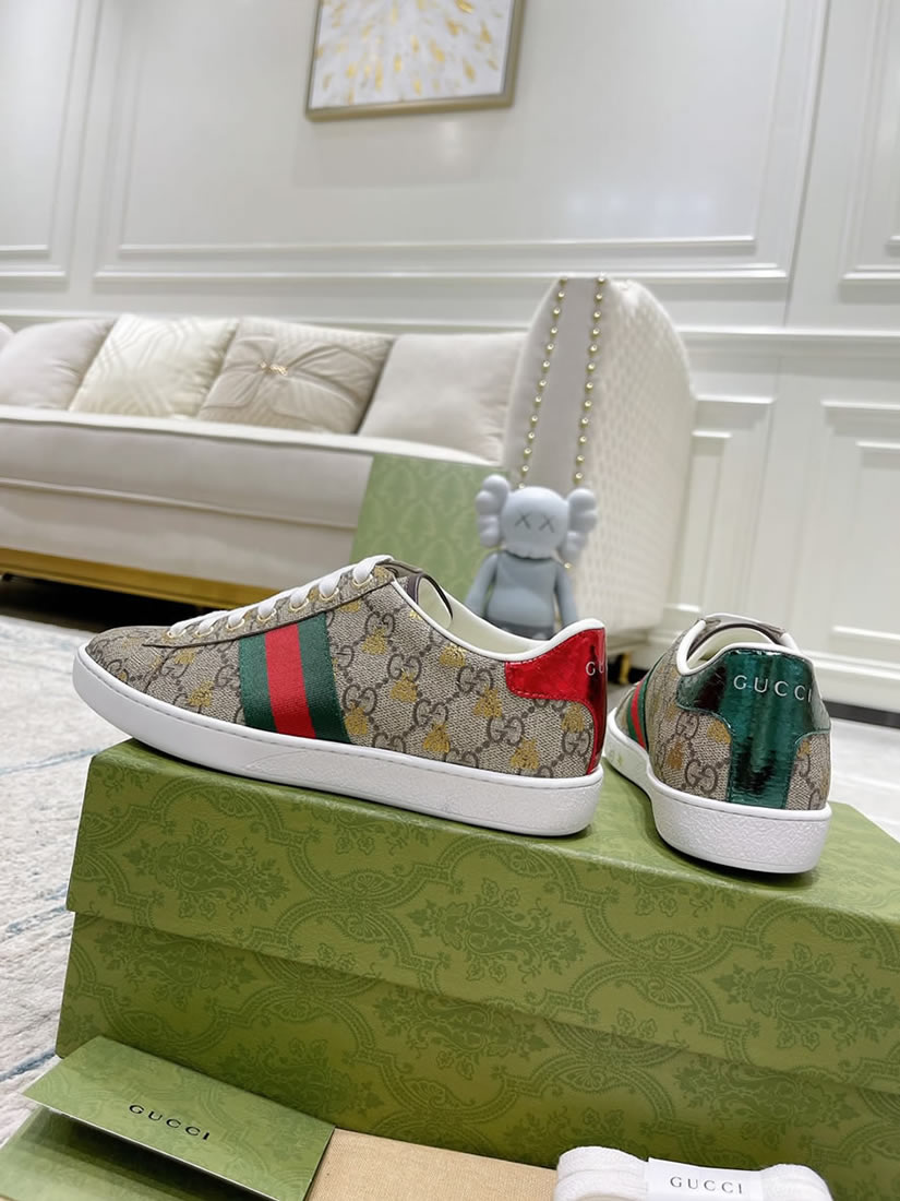 グッチ GGスプリーム ハチ プリント ウェブストライプ スニーカー マルチカラー shoes313 - 画像 (4)