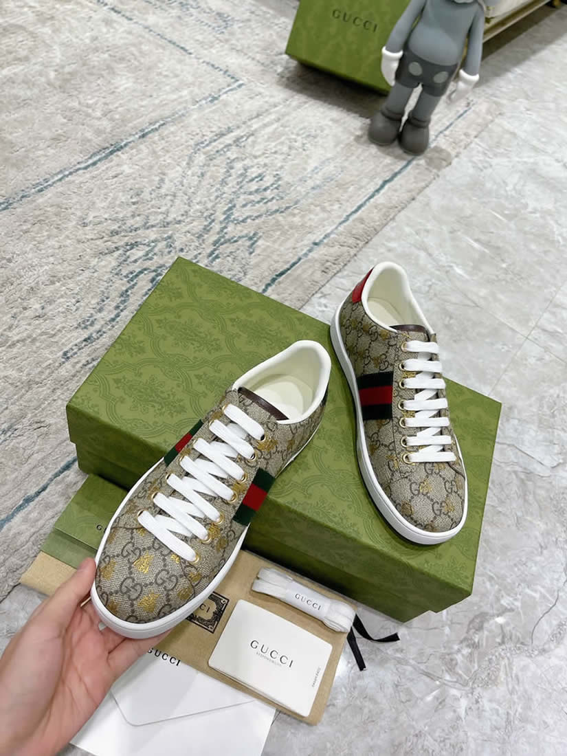 グッチ GGスプリーム ハチ プリント ウェブストライプ スニーカー マルチカラー shoes313 - 画像 (5)