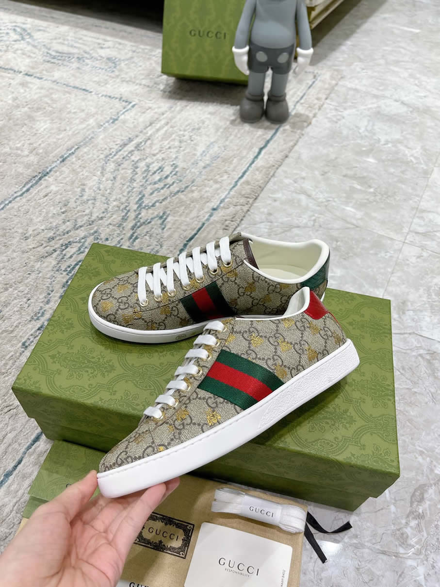 グッチ GGスプリーム ハチ プリント ウェブストライプ スニーカー マルチカラー shoes313 - 画像 (6)