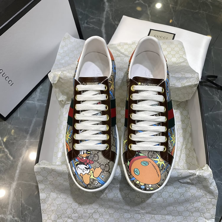グッチ ディズニー ドナルドダック プリント スニーカー マルチカラー shoes315 - 画像 (3)