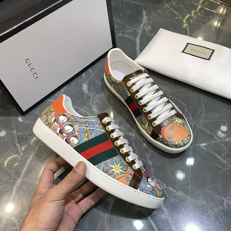 グッチ ディズニー ドナルドダック プリント スニーカー マルチカラー shoes315 - 画像 (6)