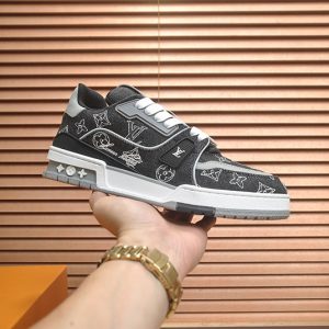 ルイヴィトン LVトレイナー モノグラム デニム スニーカー ブラック shoes320