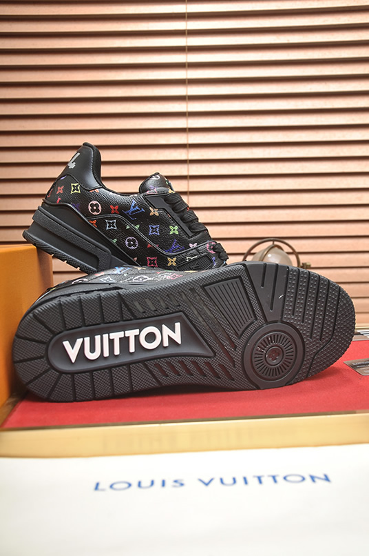 ルイヴィトン LVトレイナー モノグラム マルチカラー スニーカー ブラック shoes323 - 画像 (7)