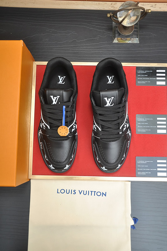 ルイヴィトン LVトレイナー モノグラム プレーン スニーカー ブラック shoes325 - 画像 (2)