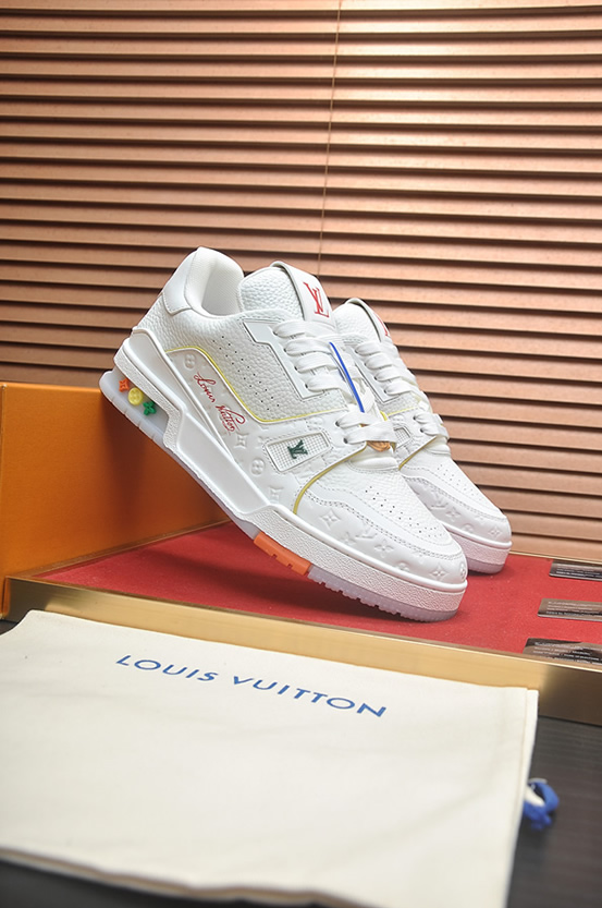 ルイヴィトン LVトレイナー モノグラム プレーン スニーカー ホワイト マルチカラー shoes329 - 画像 (3)