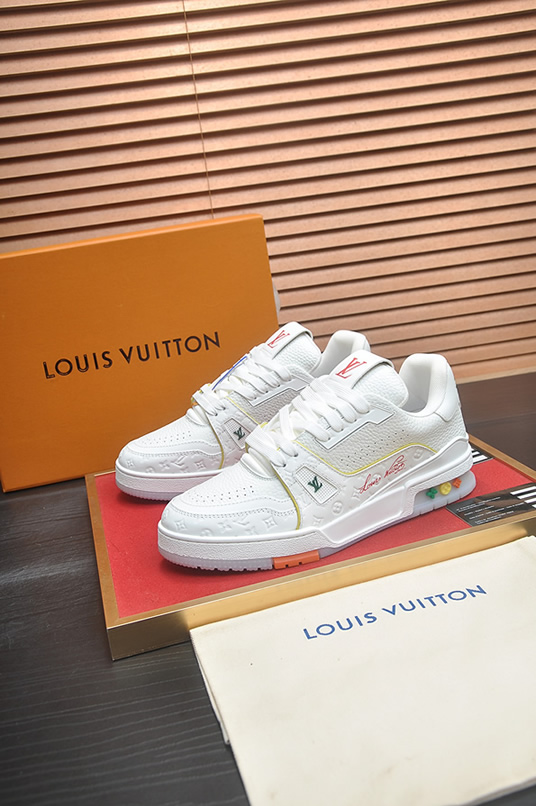 ルイヴィトン LVトレイナー モノグラム プレーン スニーカー ホワイト マルチカラー shoes329 - 画像 (4)