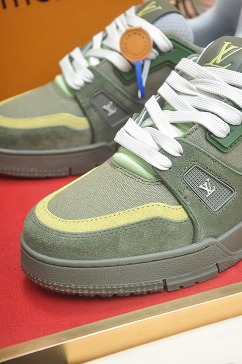 ルイヴィトン LVトレイナー キャンバス スエード スニーカー カーキ shoes331 - 画像 (8)