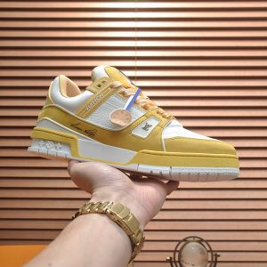 ルイヴィトン LVトレイナー スエード レザー スニーカー イエロー shoes333