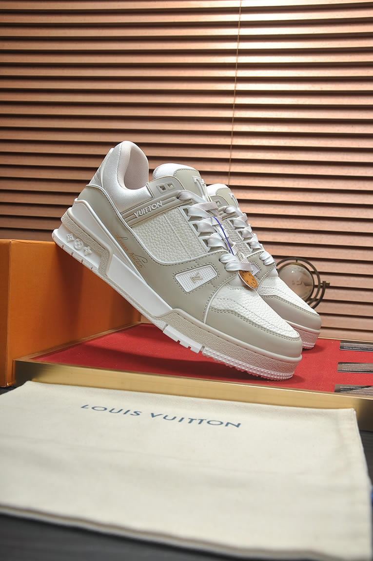 ルイヴィトン LVトレイナー スニーカー ホワイト×ベージュ shoes335 - 画像 (3)