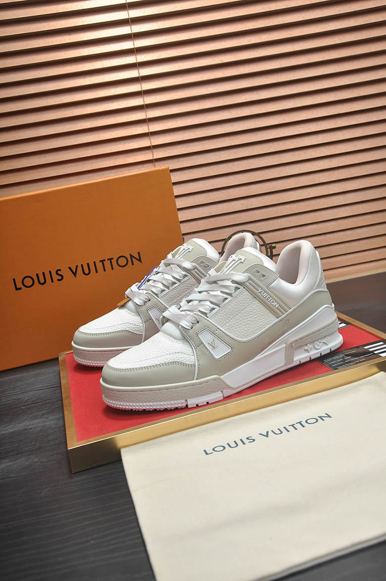 ルイヴィトン LVトレイナー スニーカー ホワイト×ベージュ shoes335 - 画像 (4)