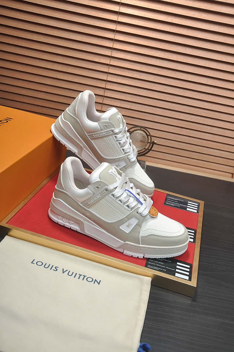 ルイヴィトン LVトレイナー スニーカー ホワイト×ベージュ shoes335 - 画像 (6)