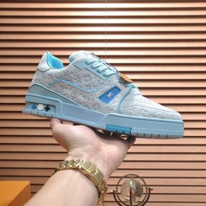 ルイヴィトン LVトレイナー モノグラム アンプラント スニーカー ライトブルー shoes340