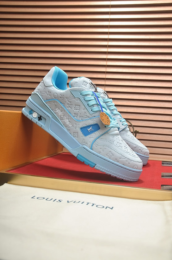 ルイヴィトン LVトレイナー モノグラム アンプラント スニーカー ライトブルー shoes340 - 画像 (3)