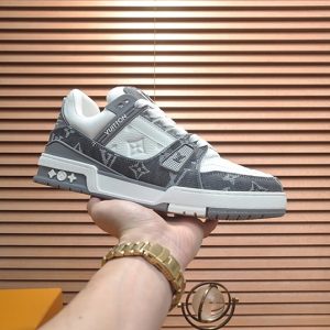 ルイヴィトン LVトレイナー モノグラム デニム スニーカー グレー shoes341