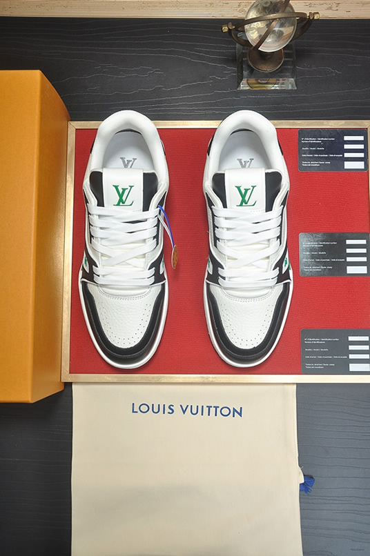 ルイヴィトン LVトレイナー スニーカー ホワイト ブラック グリーン shoes343 - 画像 (2)