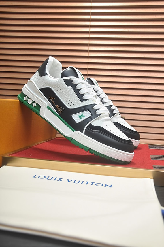 ルイヴィトン LVトレイナー スニーカー ホワイト ブラック グリーン shoes343 - 画像 (3)