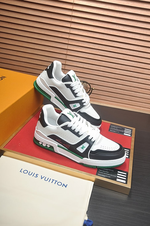 ルイヴィトン LVトレイナー スニーカー ホワイト ブラック グリーン shoes343 - 画像 (6)