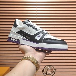 ルイヴィトン LVトレイナー スニーカー ホワイト ブラック パープル shoes346