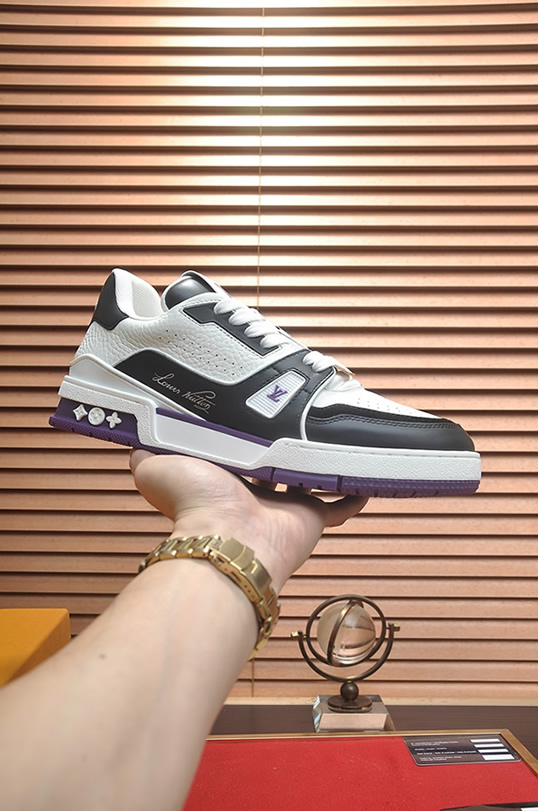 ルイヴィトン LVトレイナー スニーカー ホワイト ブラック パープル shoes346