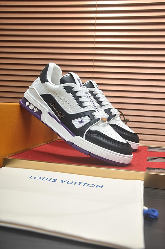 ルイヴィトン LVトレイナー スニーカー ホワイト ブラック パープル shoes346 - 画像 (3)