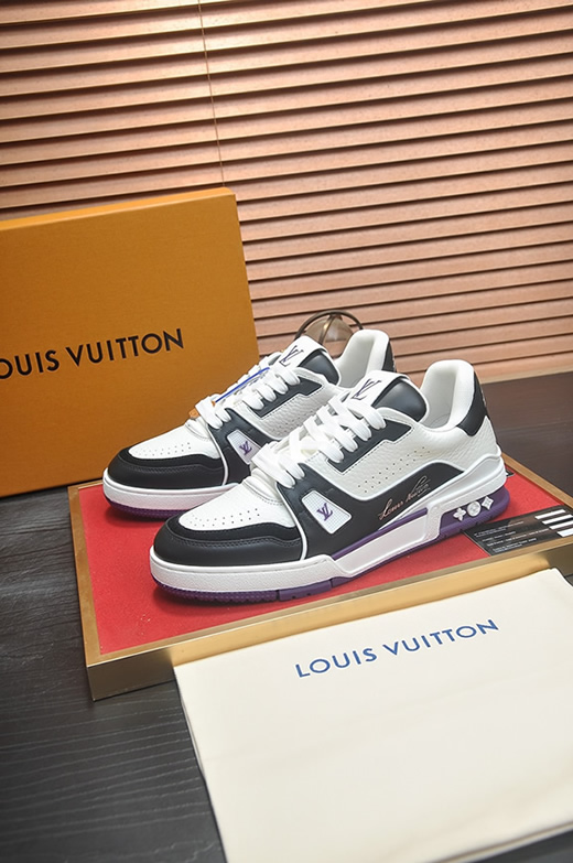 ルイヴィトン LVトレイナー スニーカー ホワイト ブラック パープル shoes346 - 画像 (4)