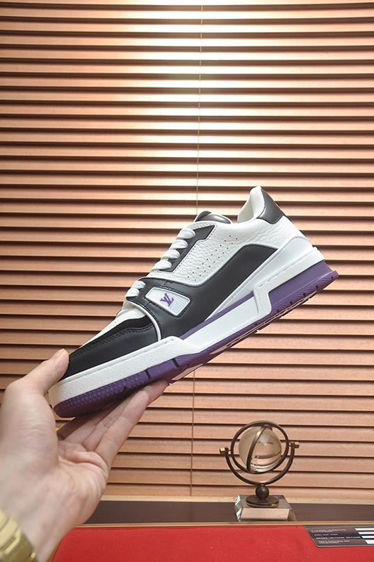 ルイヴィトン LVトレイナー スニーカー ホワイト ブラック パープル shoes346 - 画像 (5)