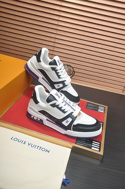ルイヴィトン LVトレイナー スニーカー ホワイト ブラック パープル shoes346 - 画像 (6)