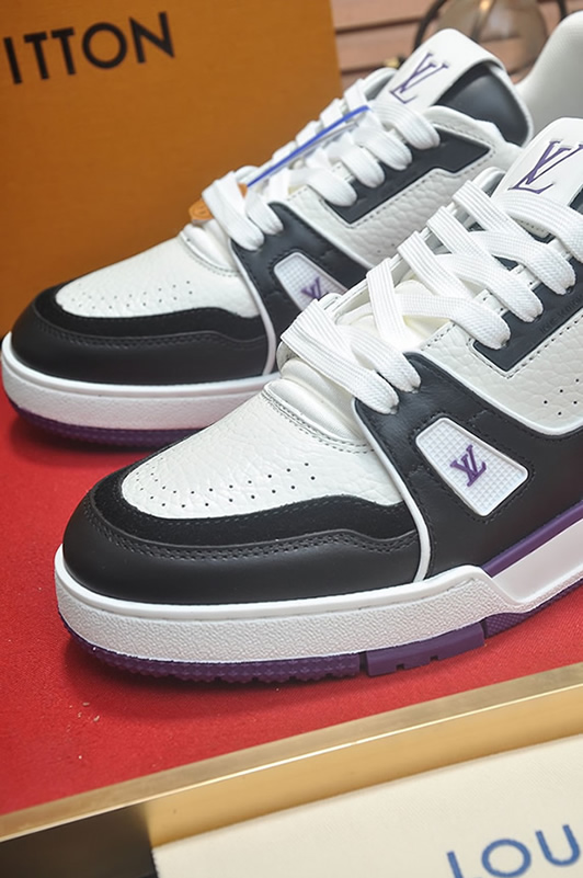 ルイヴィトン LVトレイナー スニーカー ホワイト ブラック パープル shoes346 - 画像 (8)