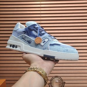 ルイヴィトン LVトレイナー モノグラム デニム スニーカー ブルー ホワイト shoes347