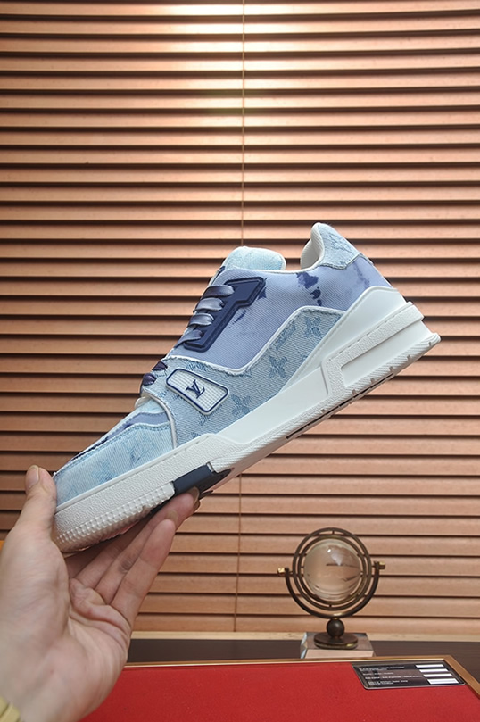 ルイヴィトン LVトレイナー モノグラム デニム スニーカー ブルー ホワイト shoes347 - 画像 (5)