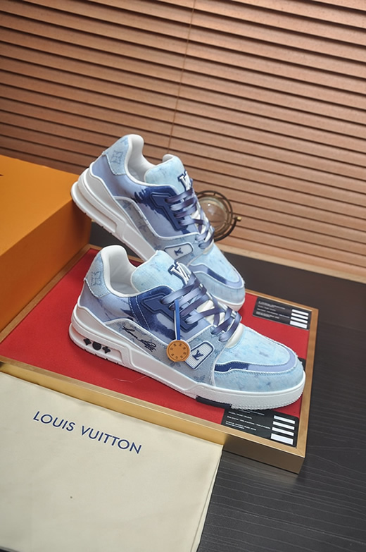ルイヴィトン LVトレイナー モノグラム デニム スニーカー ブルー ホワイト shoes347 - 画像 (6)