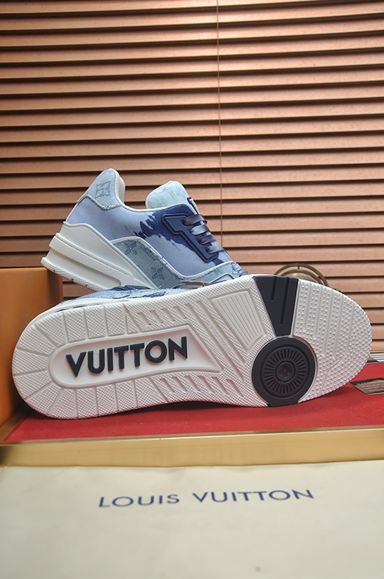 ルイヴィトン LVトレイナー モノグラム デニム スニーカー ブルー ホワイト shoes347 - 画像 (7)