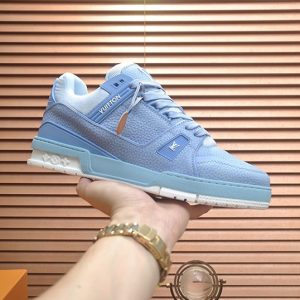 ルイヴィトン LVトレイナー スニーカー ライトブルー ホワイト shoes348