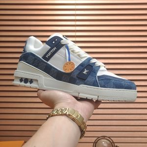 ルイヴィトン LVトレイナー モノグラム デニム スニーカー ブルー ホワイト shoes349