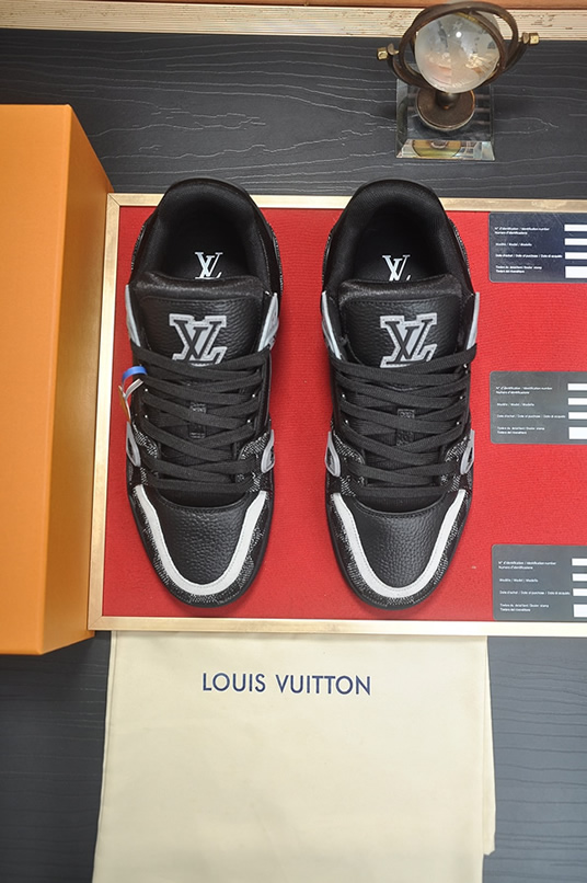 ルイヴィトン LVトレイナー モノグラム デニム スニーカー ブラック グレー shoes350 - 画像 (2)