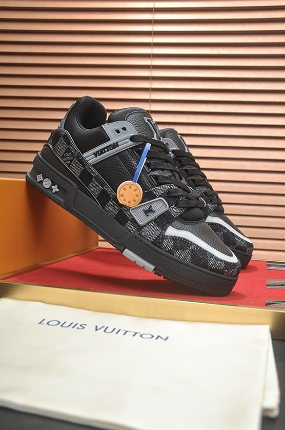 ルイヴィトン LVトレイナー モノグラム デニム スニーカー ブラック グレー shoes350 - 画像 (3)